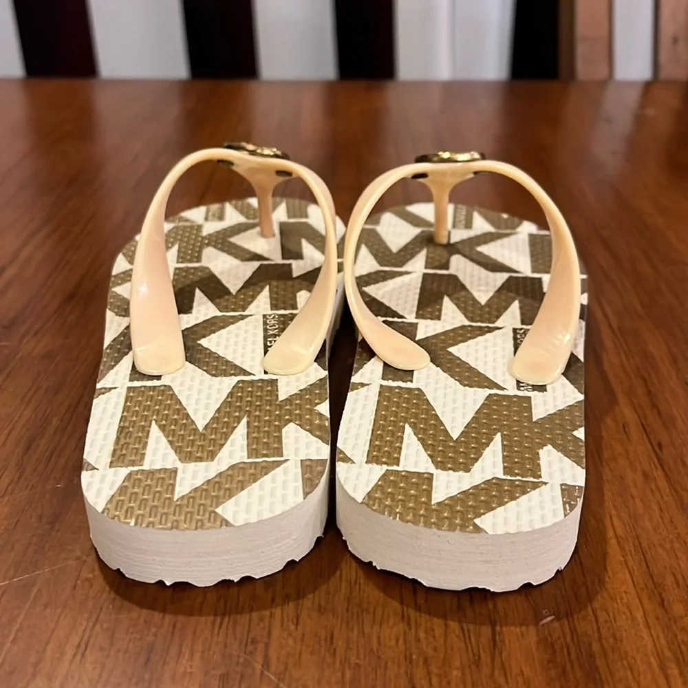 Michael Kors Jetset Flip Flops Sandals Shoes new Girls Youth Sizes DISCOLORED